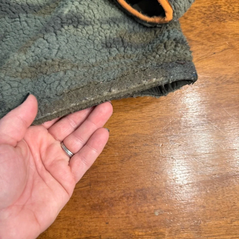 London Fog green Jacket Orange Trim reversible camo fleece size small 4 - Picture 12 of 13